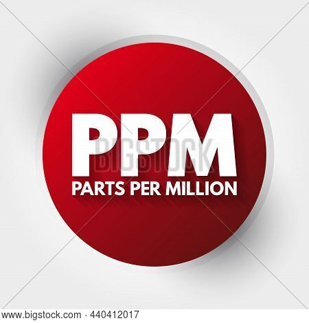 Ppm - Parts Per Million Acronym, Medical Concept Background