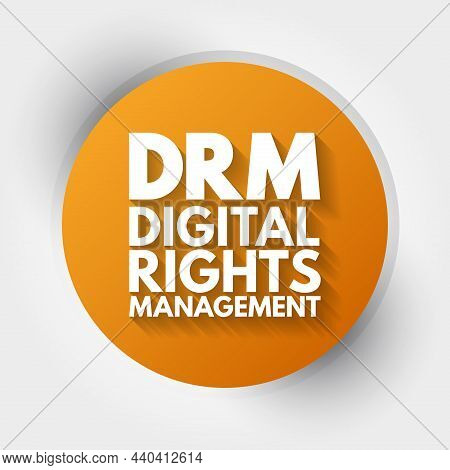 Drm - Digital Rights Management Acronym, Technology Business Concept Background