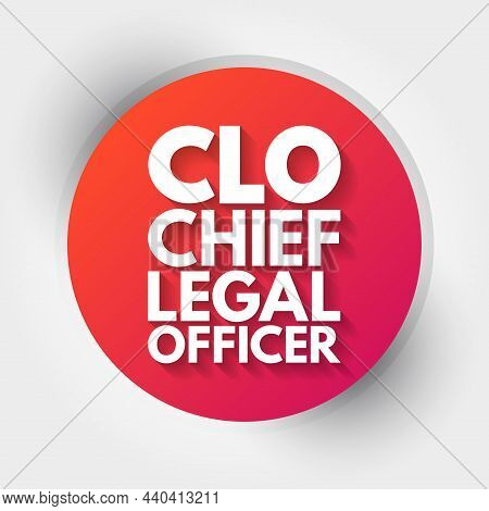 Clo - Chief Legal Officer Acronym, Business Concept Background