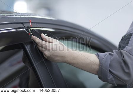 Deflectors For Side Windows Of The Car.car Accessory. Additional Equipment.