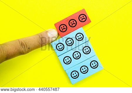 Hands Pushing A Group Of Them Showed Anger And Happy Facial Expressions Were Maintained