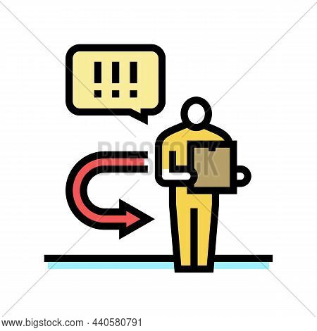 Return Parcel Color Icon Vector. Return Parcel Sign. Isolated Symbol Illustration