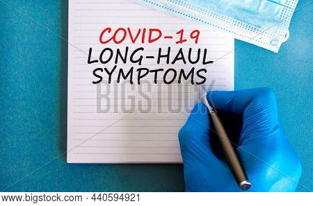 Covid-19 Long-haul Covid Symptoms Symbol. White Card With Words Covid-19 Long-haul Symptoms. Doctor 