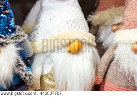 Colorful Funny Christmas Gnome From Nordic Folklore (nisse, Tomte, Tonttu, Tomtenisse), Dolls With H