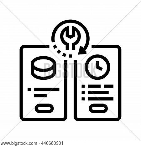 Service Options Line Icon Vector. Service Options Sign. Isolated Contour Symbol Black Illustration