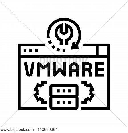 Vmware Data Recovery Line Icon Vector. Vmware Data Recovery Sign. Isolated Contour Symbol Black Illu