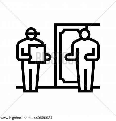 Delivery Service Of Mail Post Line Icon Vector. Delivery Service Of Mail Post Sign. Isolated Contour