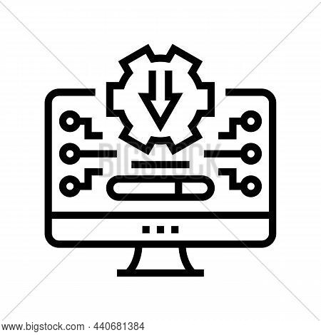 Freeware Download Line Icon Vector. Freeware Download Sign. Isolated Contour Symbol Black Illustrati