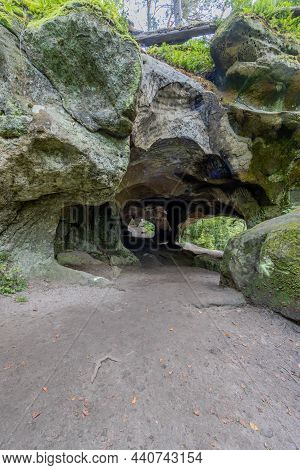 Path In The Direction Of The Rock Formation Huel Lee Or Hohllay, Old Quarry, Hollow Stone, Green Wil