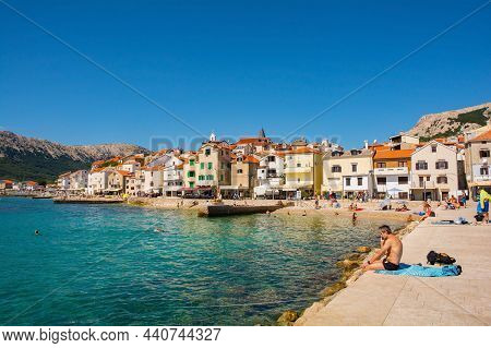 Baska, Croatia - 4th September 2021. The South Krk Island Town Of Baska In The Primorje-gorski Kotar