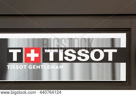 Villefranche, France - May 15, 2020: Tissot Logo On A Wall. Tissot Is A Swiss Watchmaker And The Com