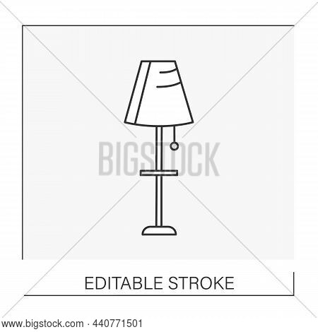 Decor Line Icon. Aesthetic Lamp In Living Room. Design Element. Room Decoration. Furniture Concept. 