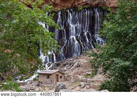 Kapuzbashi Falls, Turkey. River At The Foot Of The Mountain.
