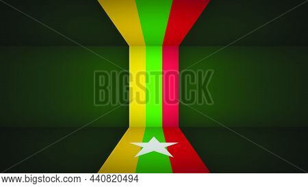 Eps10 Vector Patriotic Background With Myanmar Flag Colors. An Element Of Impact For The Use You Wan