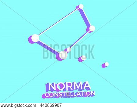 Norma Constellation 3d Symbol. Constellation Icon In Isometric Style On Blue Background. Cluster Of 