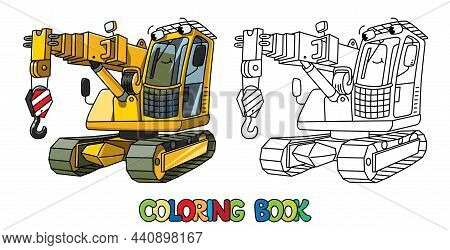 Funny Autocrane Or Mobile Crane Coloring Book
