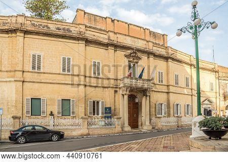 Naxxar,malta - October 6,2021 - View At The Palace Parisio In The Streets Of Naxxar. Naxxar Is A Sma