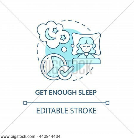 Get Enough Sleep Blue Concept Icon. Mental Health During Pregnancy Abstract Idea Thin Line Illustrat