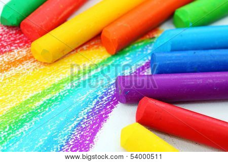 Oil Pastel Crayons on a white paper
