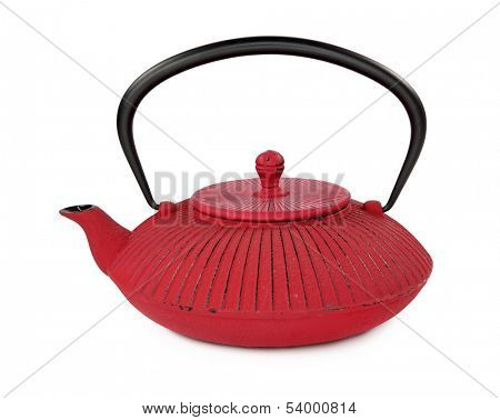 Traditional Japanese teapot isolated on white background