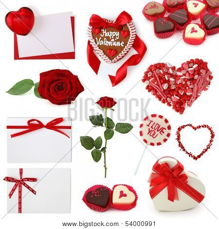 Valentine collection isolated on white background