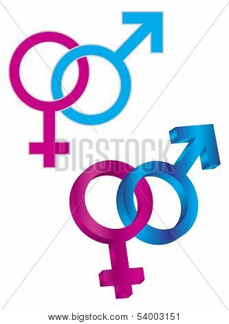 Male And Female Gender Symbol Intertwined