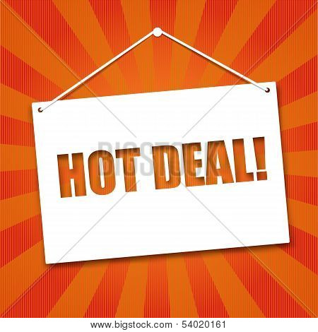 Noteboard with the words Hot deal