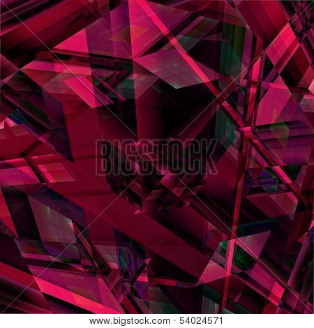 Red Blocky Abstract