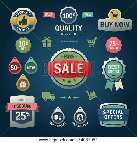Set Of Vector Stickers, Labels, Tags And Icons.