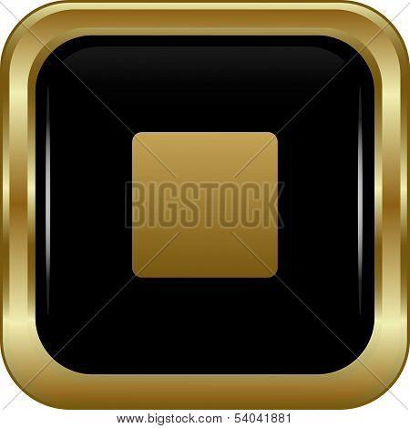 Black Gold Stop Button.