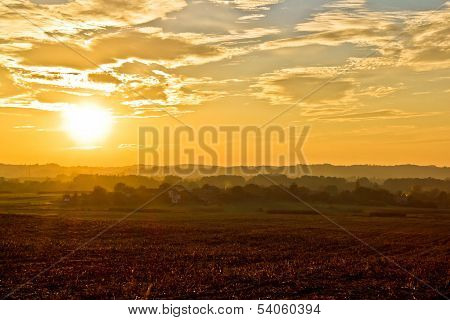 Amazing Croatia Landscape Golden Sunset