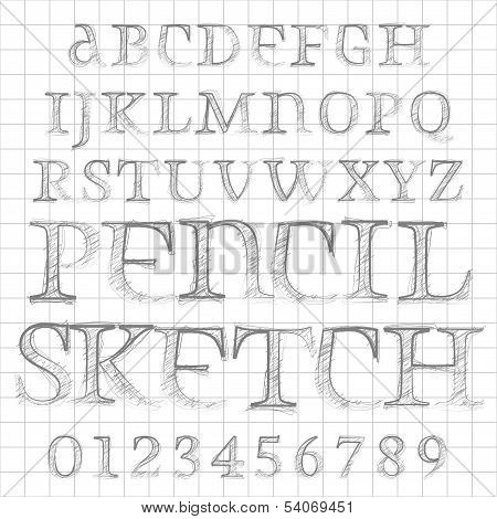Vector sketched alphabet