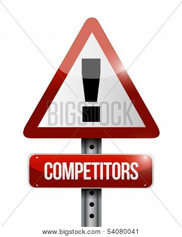 Competitors Warning Road Sign Illustration