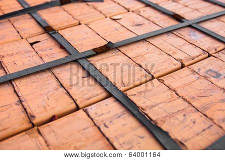 Close-up Of The Silicate Bricks Stack
