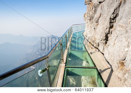 Glass sky walk at Tianmenshan Tianmen Mountain China