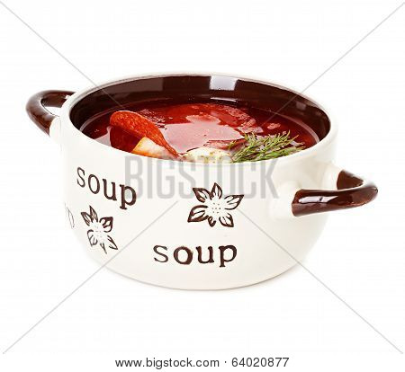 Solyanka, Russian Soup And Sour Cream