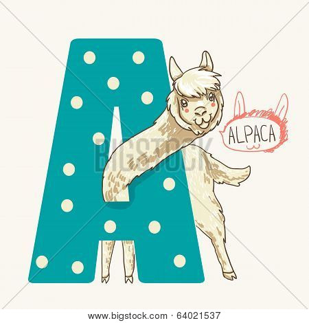Letter A Alpaca