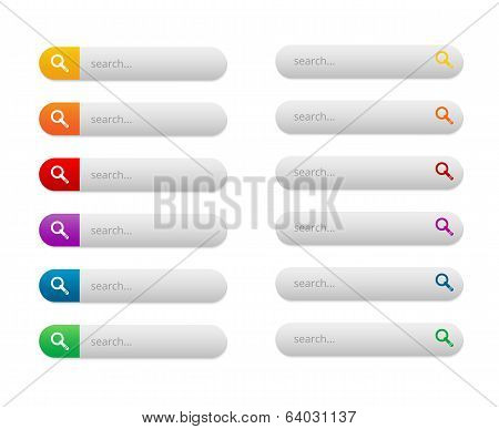 Collection Of Colorful Rounded Search Buttons - Illustration