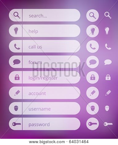 Transparent Flat Icons And Buttons