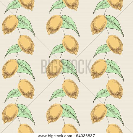 Seamless Pattern With Lemons