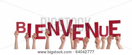 People Holding Bienvenue