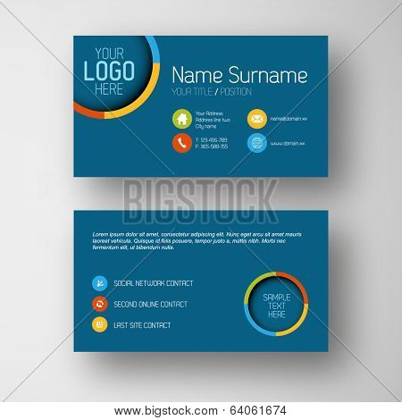 Modern simple blue  business card template with some placeholder