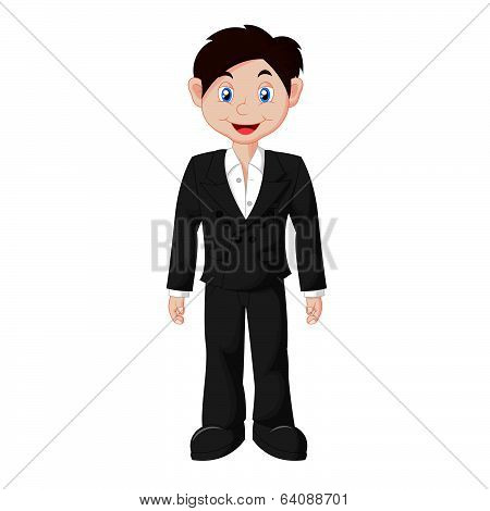 A young man wearing formal clothes