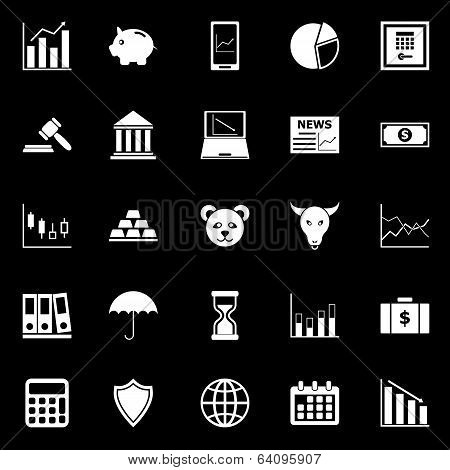 Stock Market Icons On Black Background