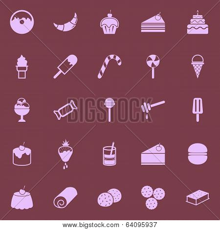Dessert Color Icons On Dark Background