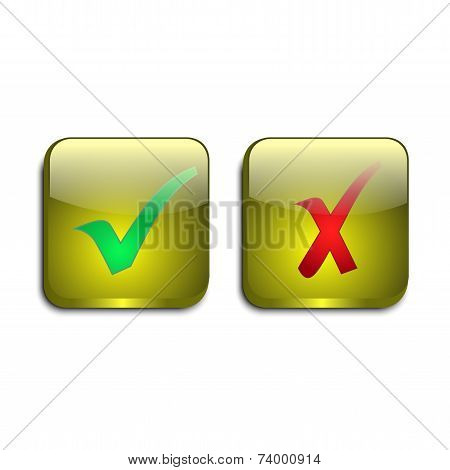 Square Button Yes And No