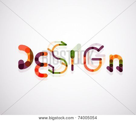 Design word font concept, minimal line design