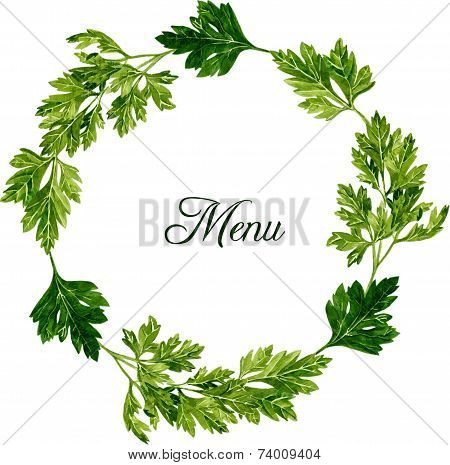 frame with leaves of parsley