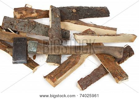 Photo of axe and aspen woods