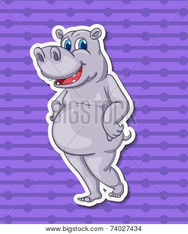 Illustration of a close up hippo
